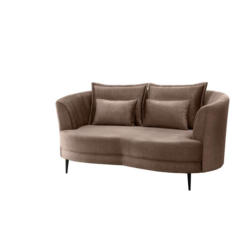 2-sitzer-sofa Hellbraun Velours, Rücken Echt B: 179 Cm