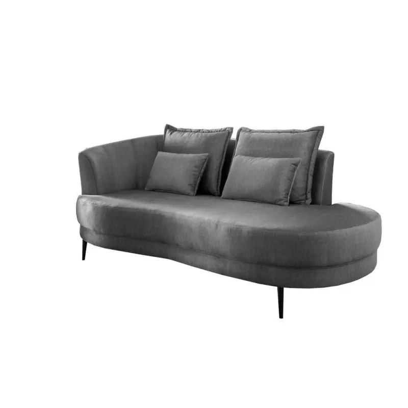 Ottomane Pistaccio Grau Velours, R&uuml;cken Echt B: 211 Cm