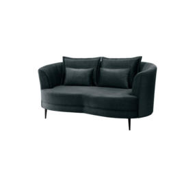 2-Sitzer-Sofa Blau Velours, Rücken Echt B: 179 cm