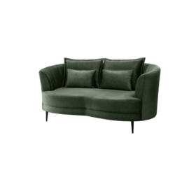 2-Sitzer-Sofa Dunkelgrün Velours, Rücken Echt B: 179 cm