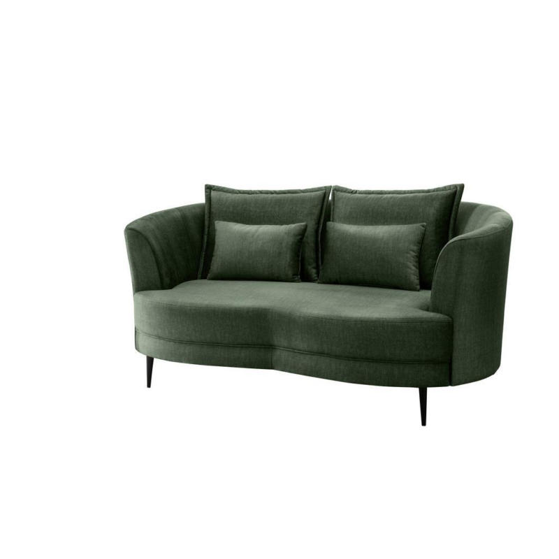 2-sitzer-sofa Dunkelgrün Velours, Rücken Echt B: 179 Cm