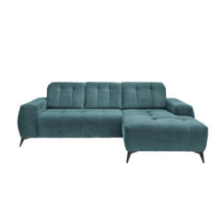 Ecksofa mit USB Anschluss Sano, Petrol, S: 258x180 cm