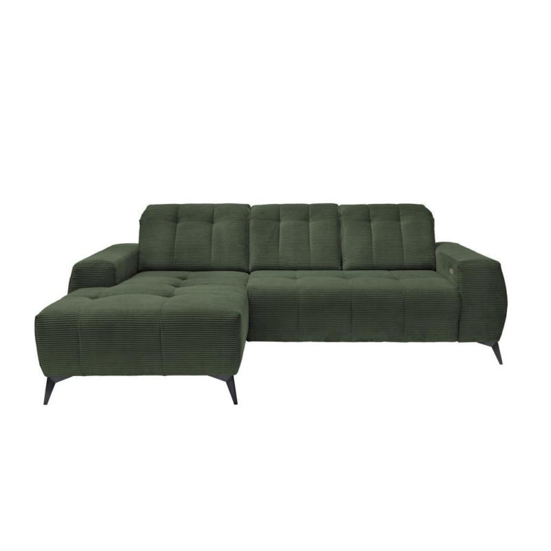 Ecksofa Mit Usb Anschluss Sano, Dunkelgrün,s: 180x258 Cm