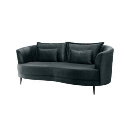 3-Sitzer-Sofa Pistaccio Blau Velours, Rücken Echt B: 209 cm