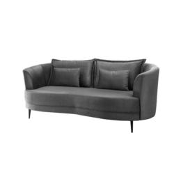 3-Sitzer-Sofa Pistaccio Grau Velours, Rücken Echt B: 209 cm