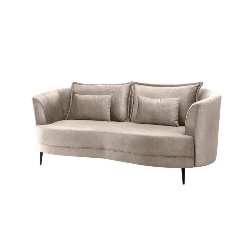 3-sitzer-sofa Pistaccio Beige Velours, Rücken Echt B: 209 Cm