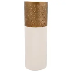 Bodenvase Art Deco Goldfarben Hellrosa, D: 20 cm