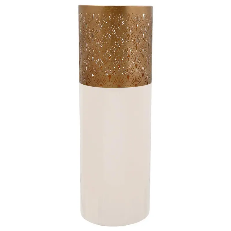 Bodenvase Art Deco Goldfarben Hellrosa, D: 20 cm