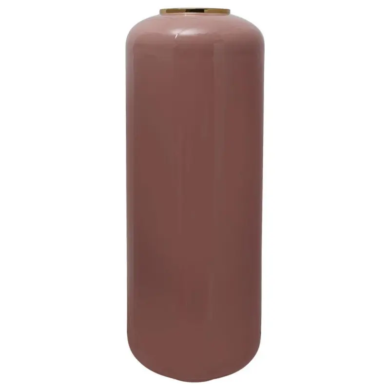 Bodenvase Art Deco Rosa Goldfarben, D: 30 cm