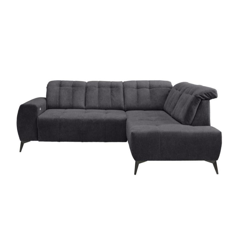 Ecksofa mit USB Anschluss Sano, Anthrazit, S: 261x200 cm