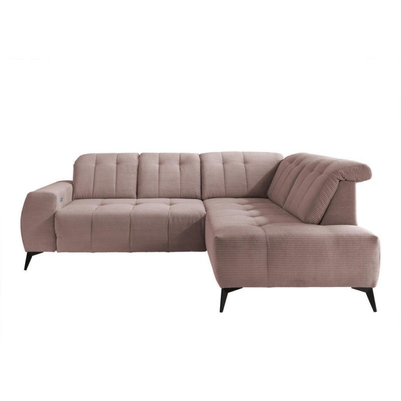 Ecksofa Mit Usb Anschluss Sano, Rosa, S: 261x200 Cm