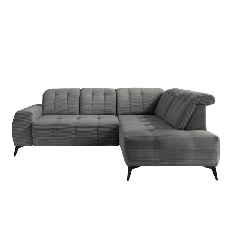 Ecksofa mit USB Anschluss Sano, Grau, S: 261x200 cm