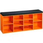 Möbelix Schuhregal Mit Sitzkissen Orange, Schwarz, B: 103,5 Cm