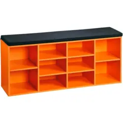 Schuhregal Mit Sitzkissen Orange, Schwarz, B: 103,5 Cm