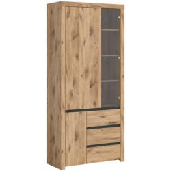 Vitrine Woody Nox Oak/anthrazit B: 91 Cm