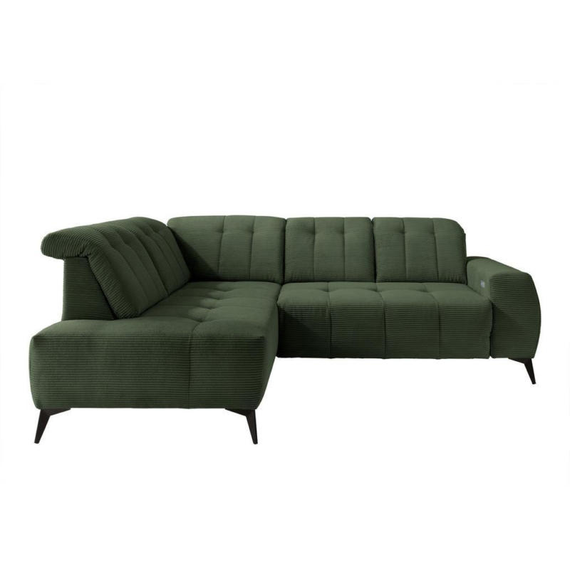 Ecksofa Mit Usb Anschluss Sano, Dunkelgrün,s: 200x261 Cm