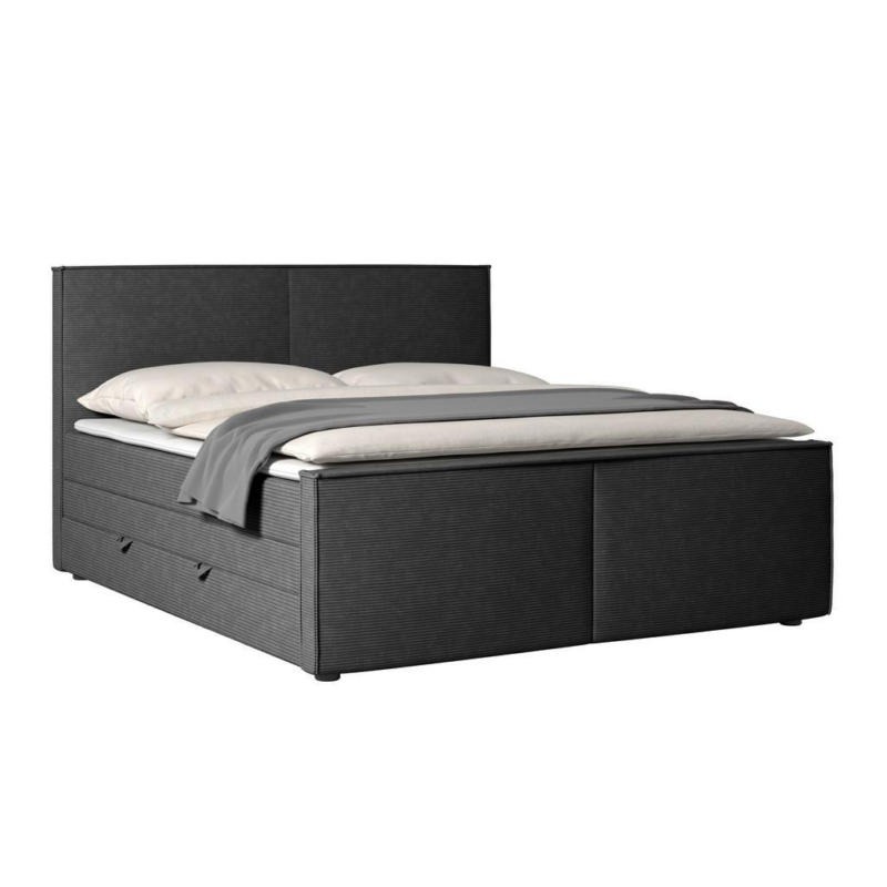 Boxspringbett Algier Schwarz inkl.bettkasten, L: 180 cm