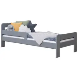 Bett Bennet Hellgrau Inkl. Matratze, Rollrost, 90x200 Cm