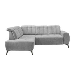 Ecksofa mit USB Anschluss Sano, Silberfarben, S: 200x261 cm