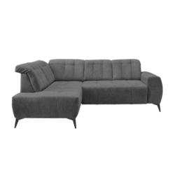 Ecksofa mit USB Anschluss Sano, Anthrazit, S: 200x261 cm