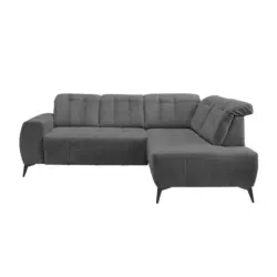 Ecksofa mit USB Anschluss Sano, Anthrazit, S: 261x200 cm