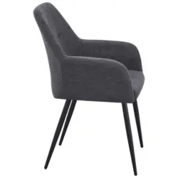 Armlehnstuhl Joe II Leinenoptik Grau