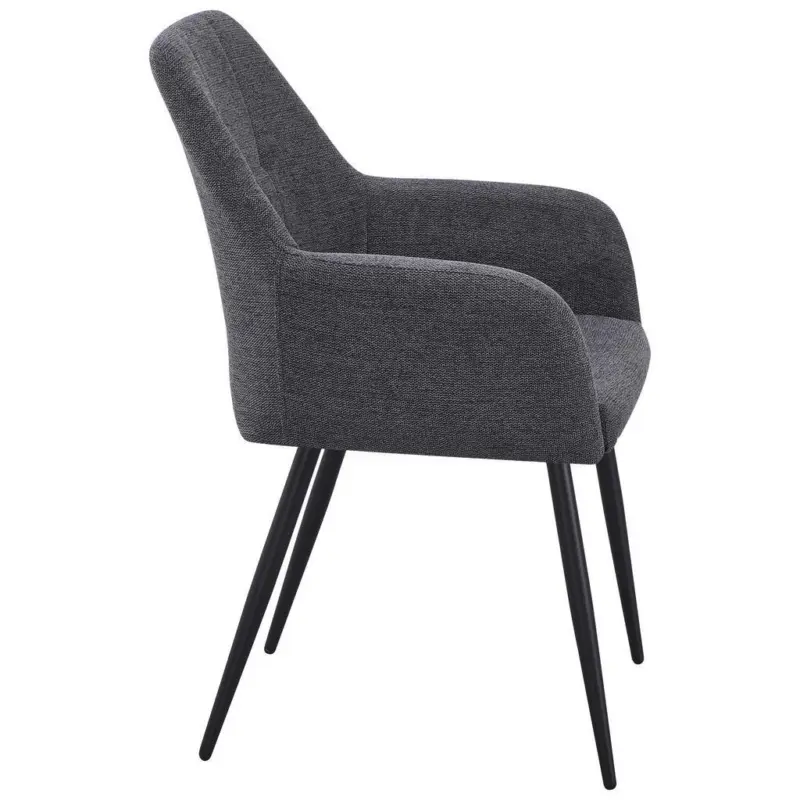 Armlehnstuhl Joe II Leinenoptik Grau