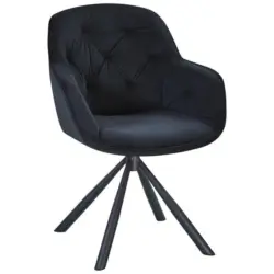 Armlehnstuhl Silvi Samt Schwaz 360&deg; Drehbar