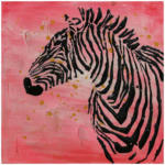 Möbelix Bild Zebrabild Motiv: Zebra, Rot, 70x70 cm