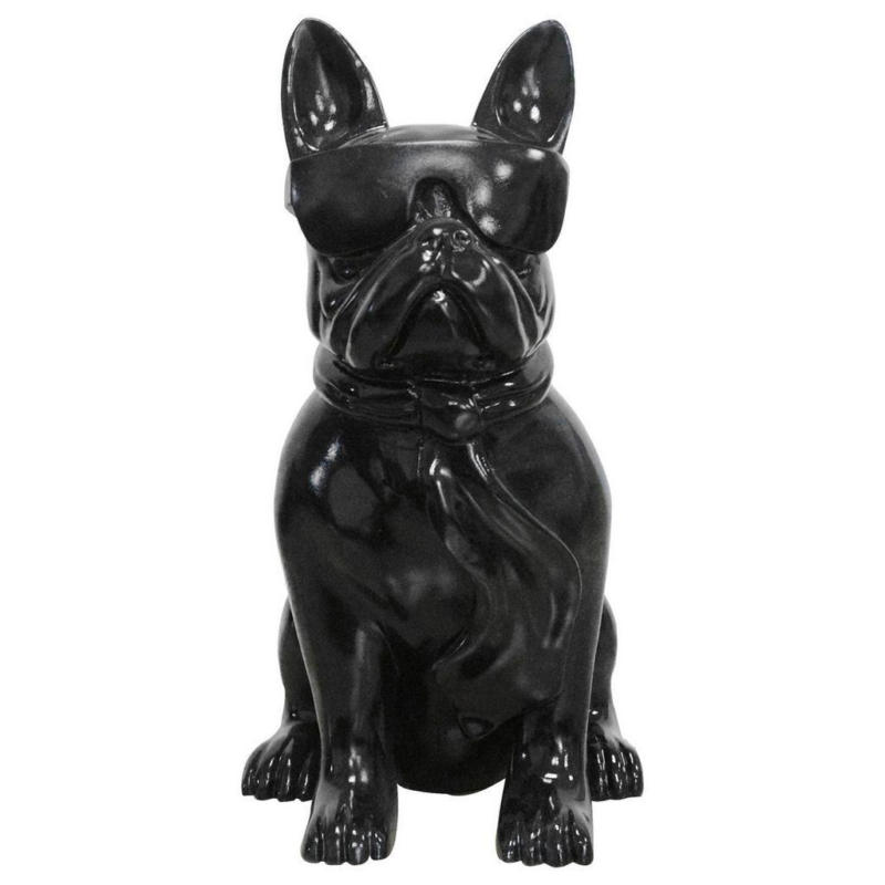 Skulptur Bulldog Schwarz, 27x37 cm