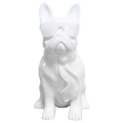 Skulptur Bulldog Weiß, 27x37 cm