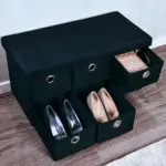 Möbelix Garderobenbank Schwarz Mitaufbewahrungsboxen, B: 76 Cm