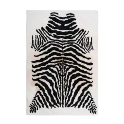 Hochflorteppich Schwarz/Weiß, 160x230 cm