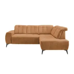 Ecksofa mit USB Anschluss Sano, Currygelb, S: 261x200 cm