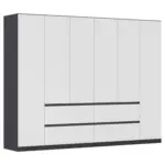 Möbelix Drehtürenschrank Mainz Grau/weiß B: 271 Cm