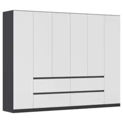 Drehtürenschrank Mainz Grau/weiß B: 271 Cm