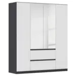 Möbelix Drehtürenschrank Mainz Grau/weiß B: 181 Cm