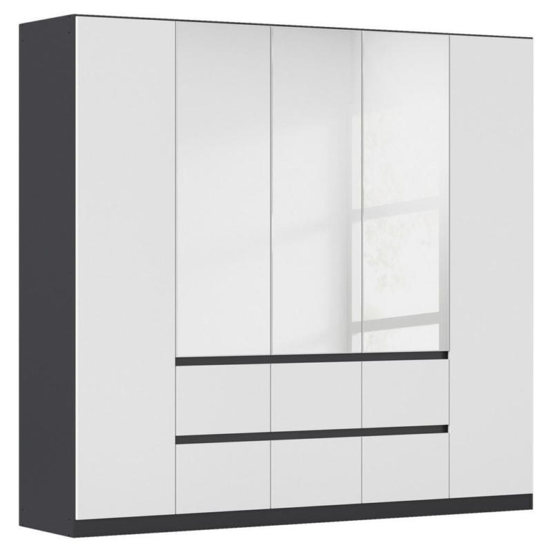 Drehtürenschrank Mainz Grau/weiß B: 226 Cm