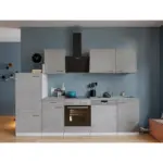 Möbelix Einbauküche Küchenblock Möbelix Malia B: 280 cm Grau, mit Geräte