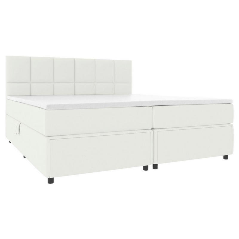 Boxspringbett mit Topper Garda 140x200 cm Creme