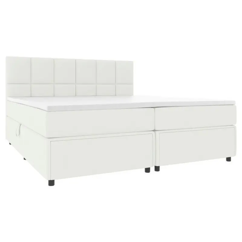 Boxspringbett mit Topper Garda 140x200 cm Creme
