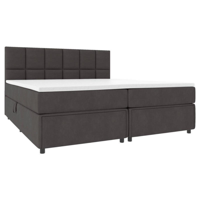 Boxspringbett Mit Topper Garda 180x200 Cm Dunkelgrau