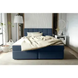 Boxspringbett Mit Topper Garda 140x200 Cm Blau