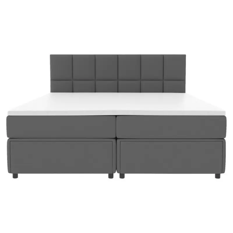 Boxspringbett Mit Topper Garda 120x200 Cm Anthrazit