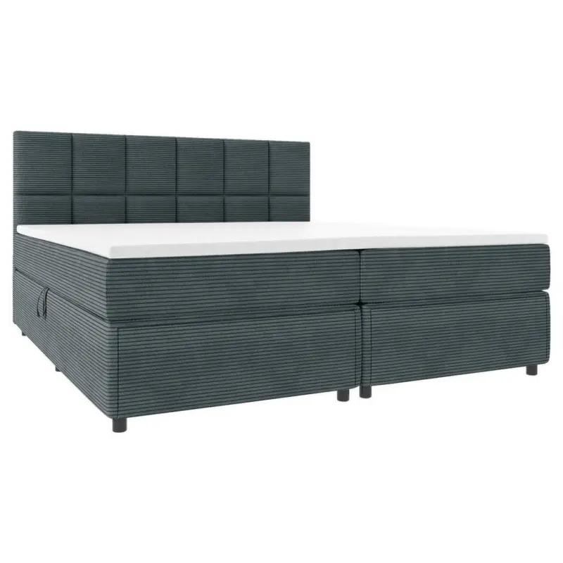 Boxspringbett Mit Topper Garda 140x200 Cm Grau