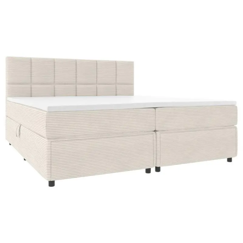 Boxspringbett Mit Topper Garda 180x200 Cm Creme