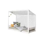 M&ouml;belix Bodenbett mit Rollrost 90x200 cm Wei&szlig;