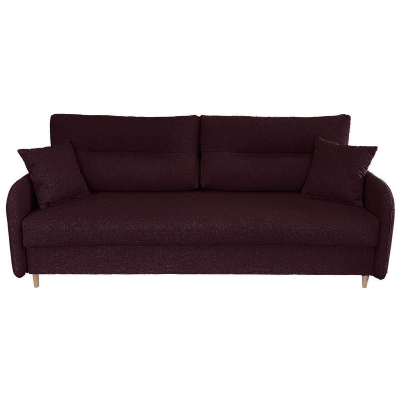 Schlafsofa mit Bettkasten Vero Aubergine B: 206 cm