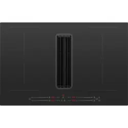 Kochfeld-Dunstabzug-Kombi Schwarz, B: 80 cm