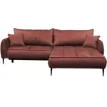 Möbelix Ecksofa mit Bettkasten Letto 260x189 cm Velours Koralle